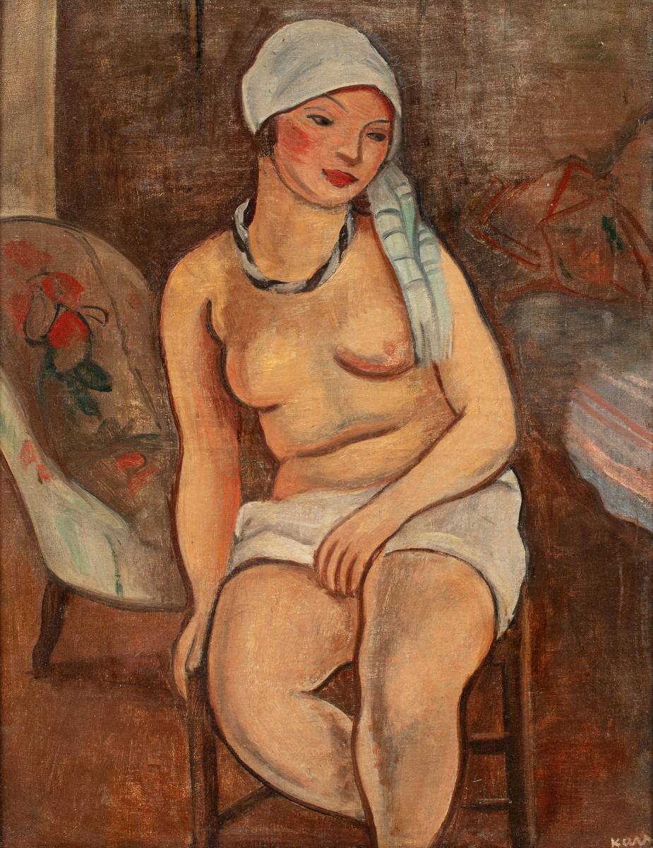 Jeune femme nue au turban